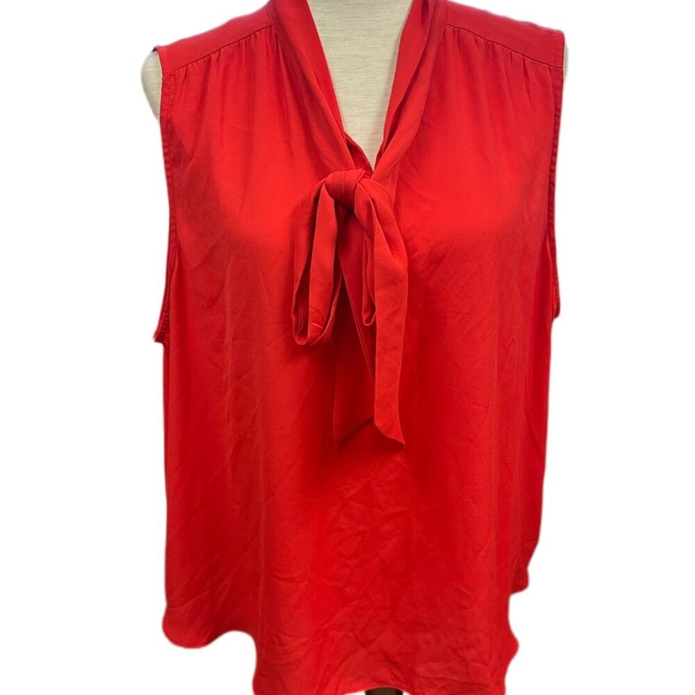 J.Crew Tie Neck Key Hole elevated Basics Jewel Tone Blouse